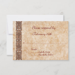 Irish Scotch Celtic Design Wedding Response Card