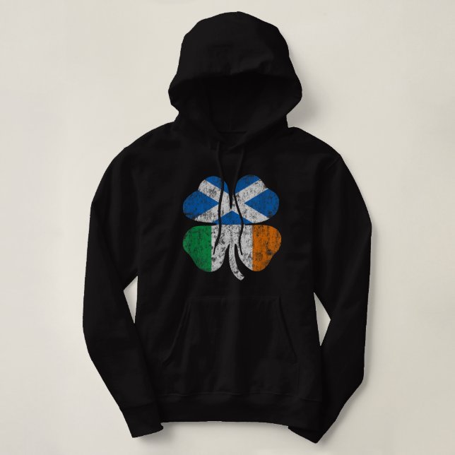 Irish Scottish Flag Ireland Scotland St Patricks D Hoodie (Design Front)