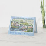 Irish Seaside Town Personalized Birthday Card<br><div class="desc">Beautiful Irish Seaside Town hand painted watercolor Happy Birthday Greeting. Customize the front message and inside message.</div>