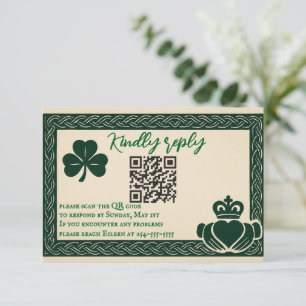 Irish Serenity QR Code Wedding RSVP Card