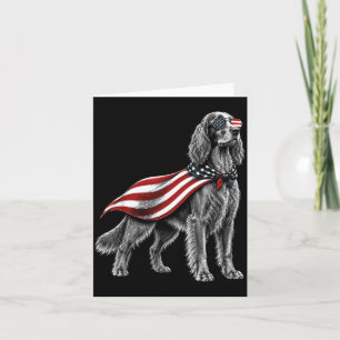Irish Setter 4th Of July Aamerican Flag Dog Card