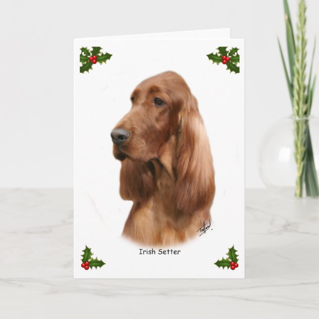 Irish Setter 9Y177D-97 Holiday Card (Front)