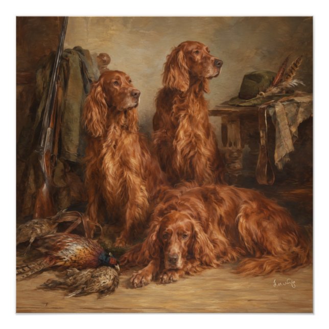 Irish Setter  ,Art  Poster (Front)