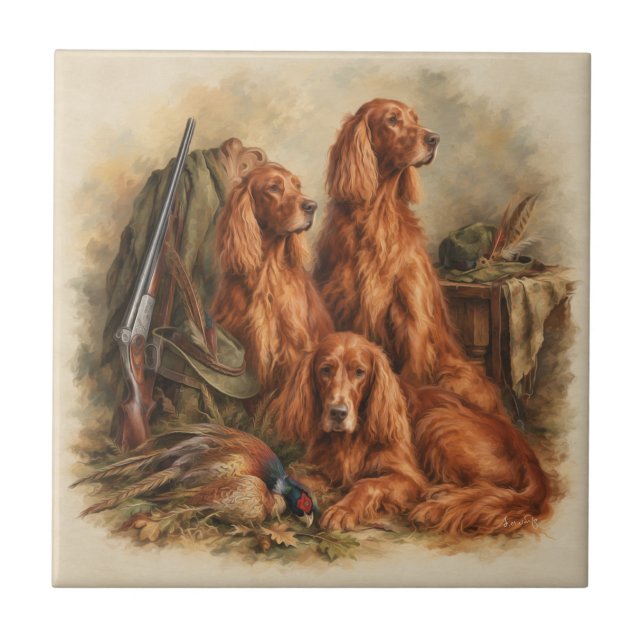 Irish Setter  ,Art  Tile (Front)