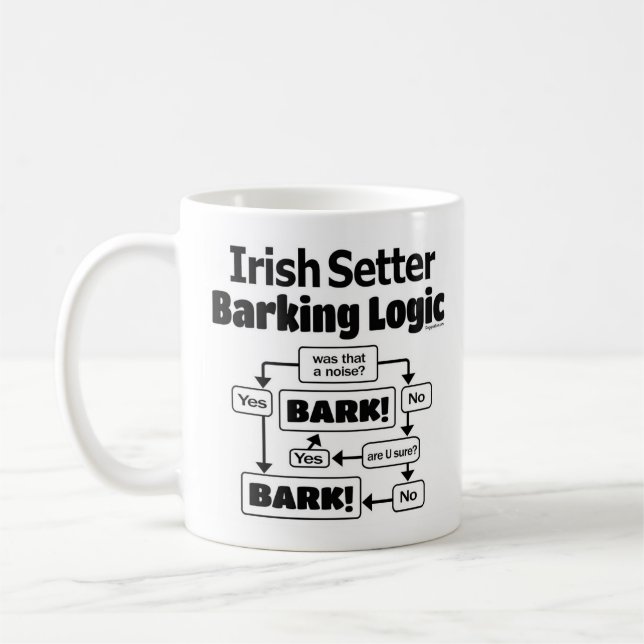 Irish Setter Barking Logic Coffee Mug (Left)