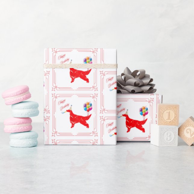 Irish Setter Birthday Wrapping Paper (Baby Shower)