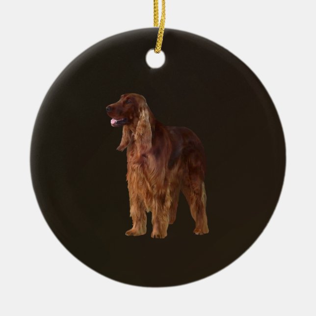 Irish Setter Ceramic Tree Decoration (Front)