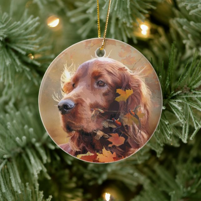  Irish Setter Ceramic Tree Decoration (Tree)