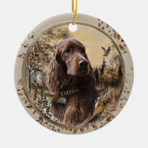  Irish  Setter Ceramic Tree Decoration