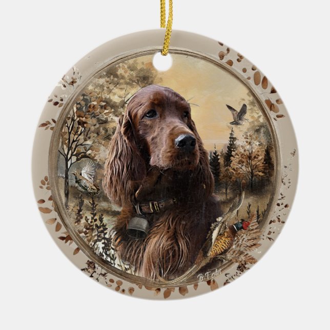  Irish  Setter Ceramic Tree Decoration (Front)