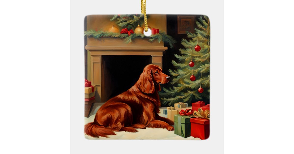 Irish Setter Christmas Ceramic Ornament Zazzle