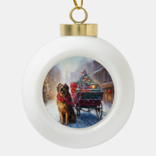 Irish Setter Christmas Festive Season  Ceramic Ball Christmas Ornament