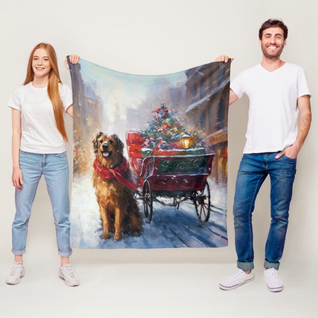 Irish Setter Christmas Festive Season  Fleece Blanket (In Situ)