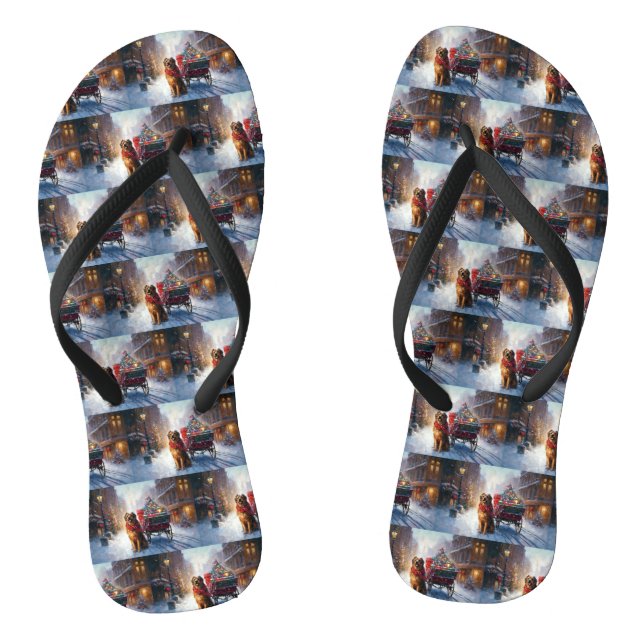 Irish Setter Christmas Festive Season  Flip Flops (Footbed)