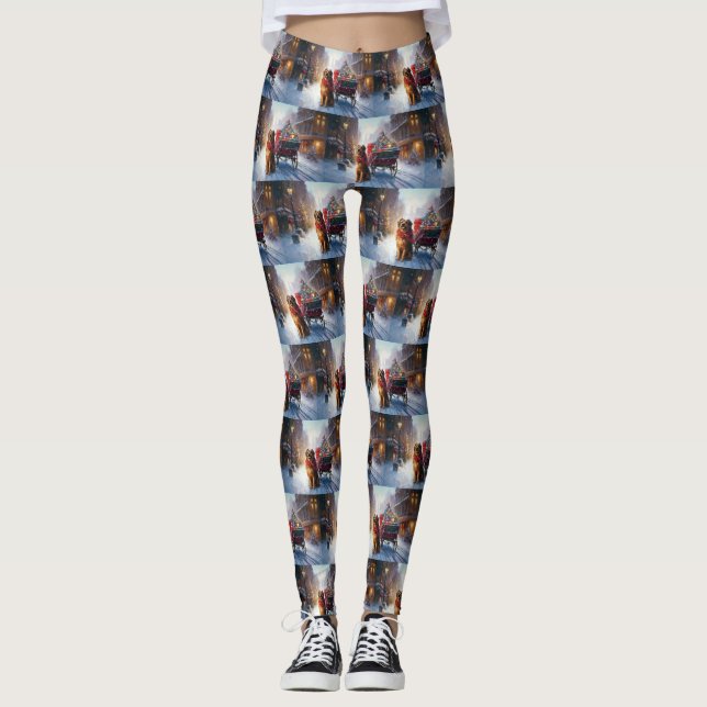 Irish Setter Christmas Festive Season  Leggings (Front)