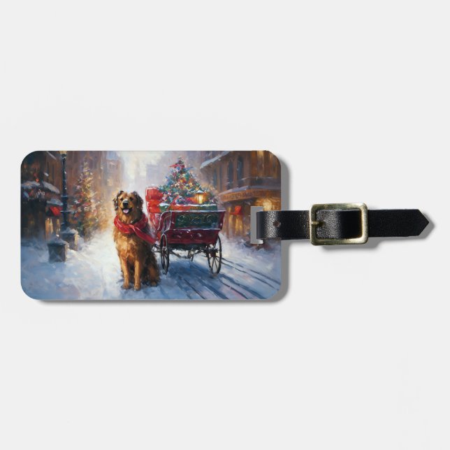 Irish Setter Christmas Festive Season  Luggage Tag (Front Horizontal)