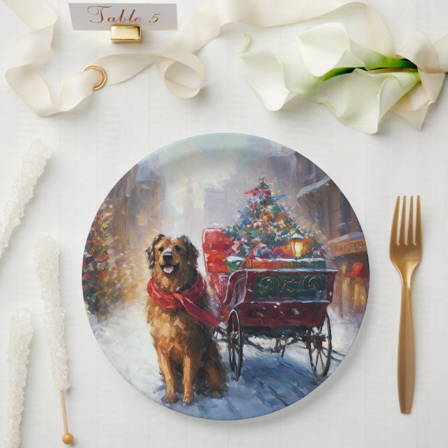Irish Setter Christmas Festive Season  Paper Plate (Wedding)