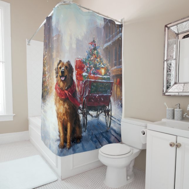 Irish Setter Christmas Festive Season  Shower Curtain (In Situ)