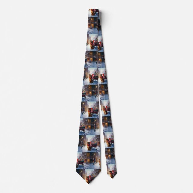 Irish Setter Christmas Festive Season  Tie (Front)