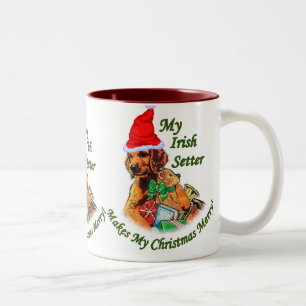 Irish Setter Christmas Gifts Two-Tone Coffee Mug