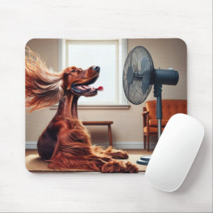 Irish Setter Cooling Off In Front of a Fan Mouse Mat