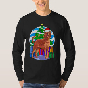 Irish Setter Cute Santa Christmas Tree Decor T-Shirt