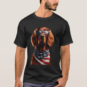 Irish Setter Dog 4th Of July American Independence T-Shirt