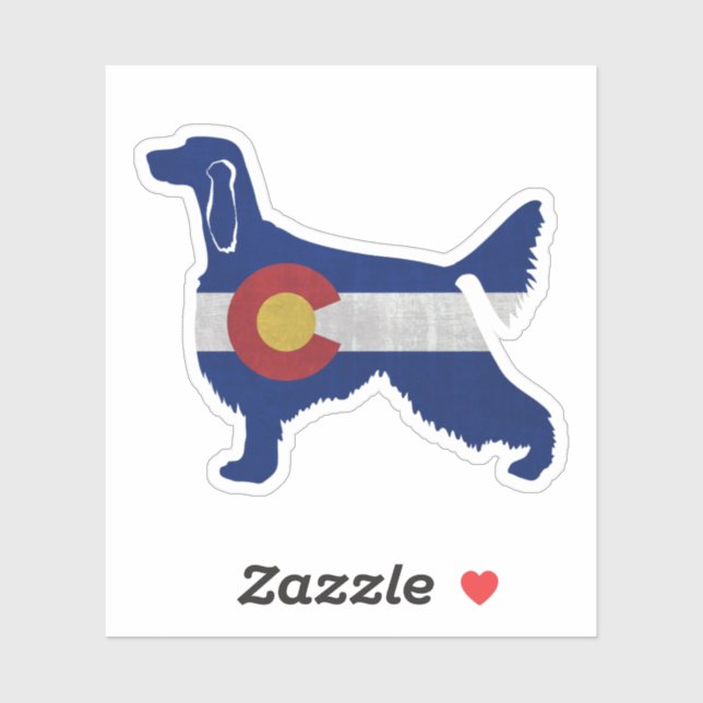 Irish Setter Dog Breed Colorado Flag Silhouette (Sheet)