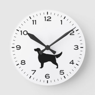 Irish Setter Dog Breed Silhouette Round Clock