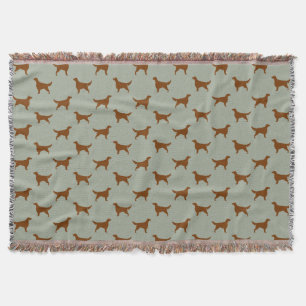 Irish Setter Dog Breed Silhouettes Pattern Throw Blanket