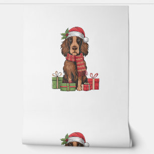 Irish Setter Dog Christmas Outfits Santa Hat Dog X Wallpaper
