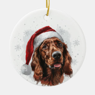 Irish Setter Dog Christmas Personalized Ceramic Tree Decoration