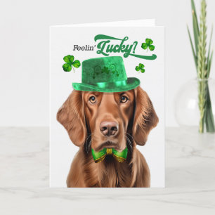 Irish Setter Dog Lucky St Patrick's Day Holiday Card