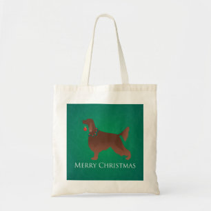 Irish Setter Dog Merry Christmas Design Tote Bag