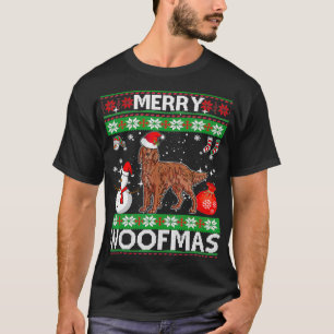Irish Setter Dog Merry Woofmas Christmas Costume T-Shirt