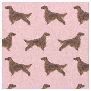 Irish setter dog pink fabric