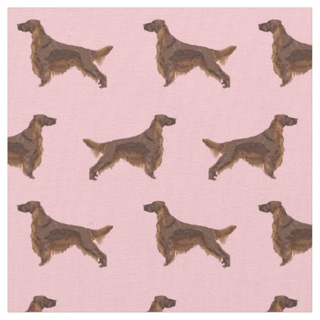 Irish setter dog pink fabric (Close Up)