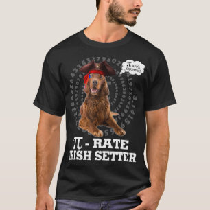 Irish Setter Dog Pirate Costume Pi Day Gift T-Shirt