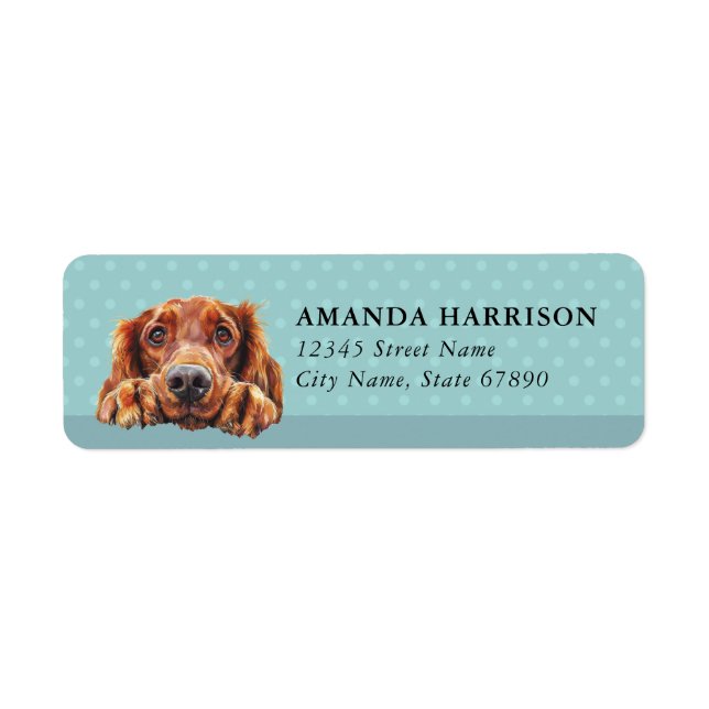 Irish Setter Dog Return Address Labels (Front)