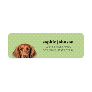 Irish Setter Dog Return Address Labels