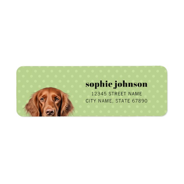 Irish Setter Dog Return Address Labels (Front)