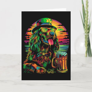Irish Setter Dog Sungles St Patricks Day Beer Popa Card