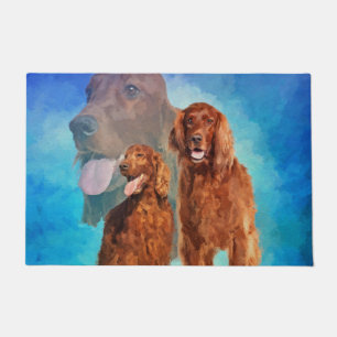 Irish Setter Dogs collage Doormat