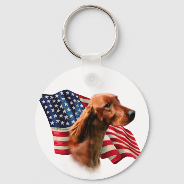 Irish Setter Flag Key Ring (Front)