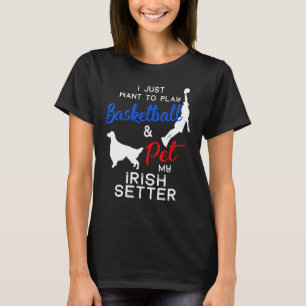 Irish Setter Funny Basketball Dog Owner Xmas T-Shirt