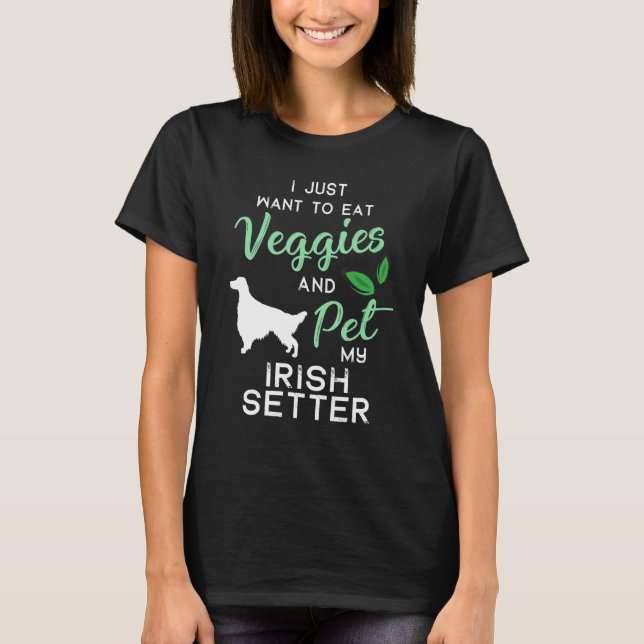 Irish Setter Funny Vegan Dog  Owner Xmas Birthday T-Shirt (Front)
