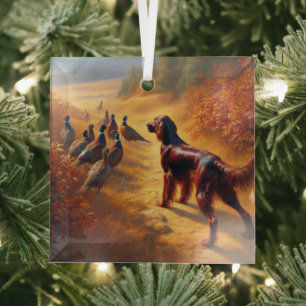 Irish Setter Glass Tree Decoration