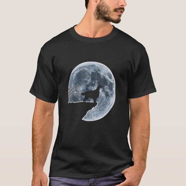 Irish Setter Halloween Costume Moon Silhouette T-Shirt (Front)