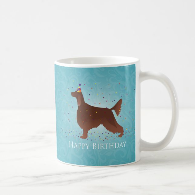 Irish Setter Happy Birthday Design Coffee Mug (Right)