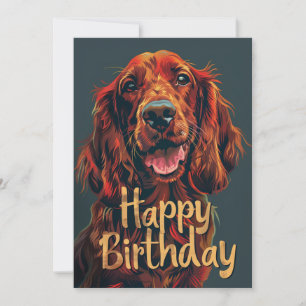 Irish Setter Happy Birthday Holiday Card